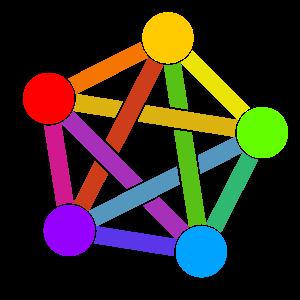 Five-pointed star with links between each node